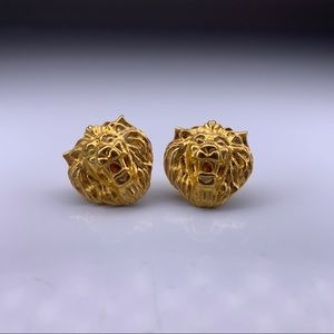 Vintage lion head earrings